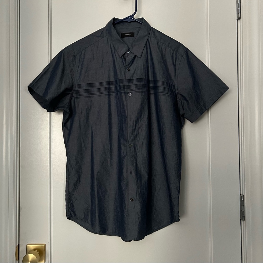 Theory Dark Blue Short Sleeve Shirt,